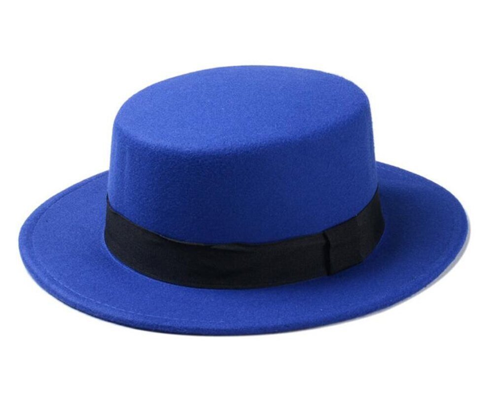 4757 Classic Style Wool Blend Fedora Fashion Hat Elegant Flat Bowler Hats